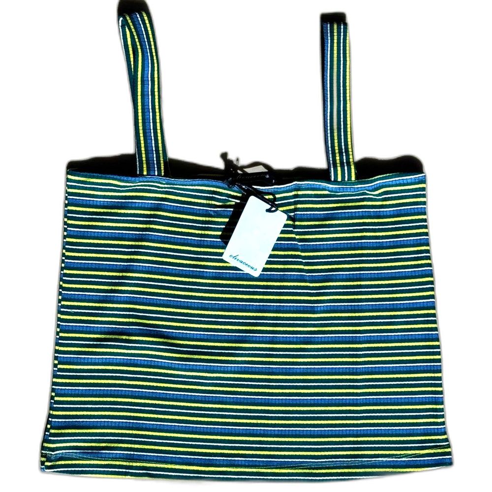 NWT* Olivaceous Ribbed Striped Square Neck Tank Top - Size M